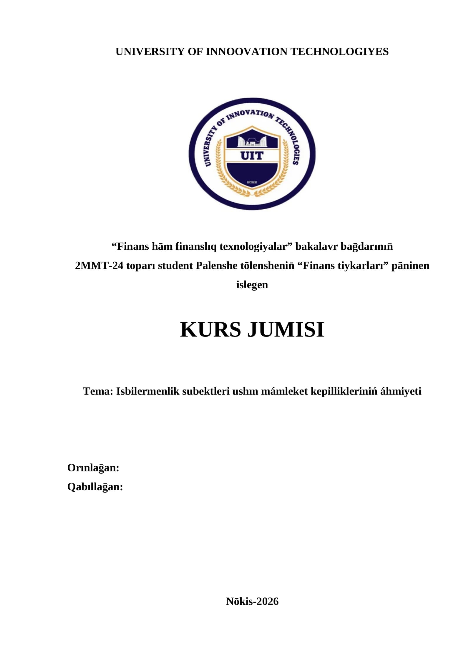 Isbilermenlik subektleri ushın mámleket kepillikleriniń áhmiyeti