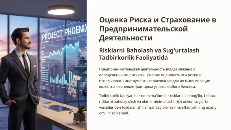 Оценка Риска и Страхование в Предпринимательской Деятельности