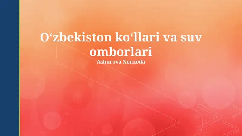 Oʻzbekiston koʻllari va suv omborlari