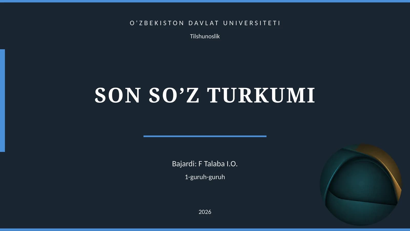 SON SO’Z TURKUMI