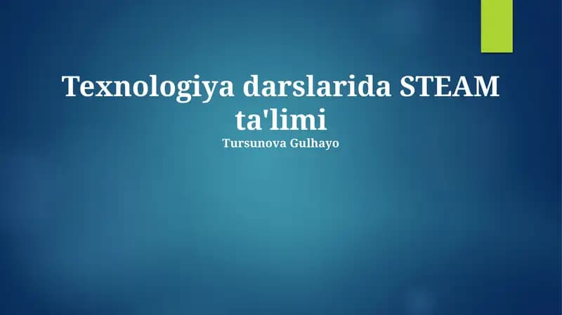 STEAM Ta'limini Amalga Oshirish Strategiyalari