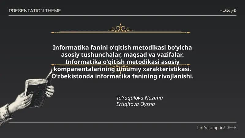 Informatika fanini oʻqitish metodikasi