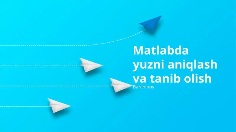 MATLAB da Yuzni Aniqlash va Tanib Olishni Amalga Oshirish