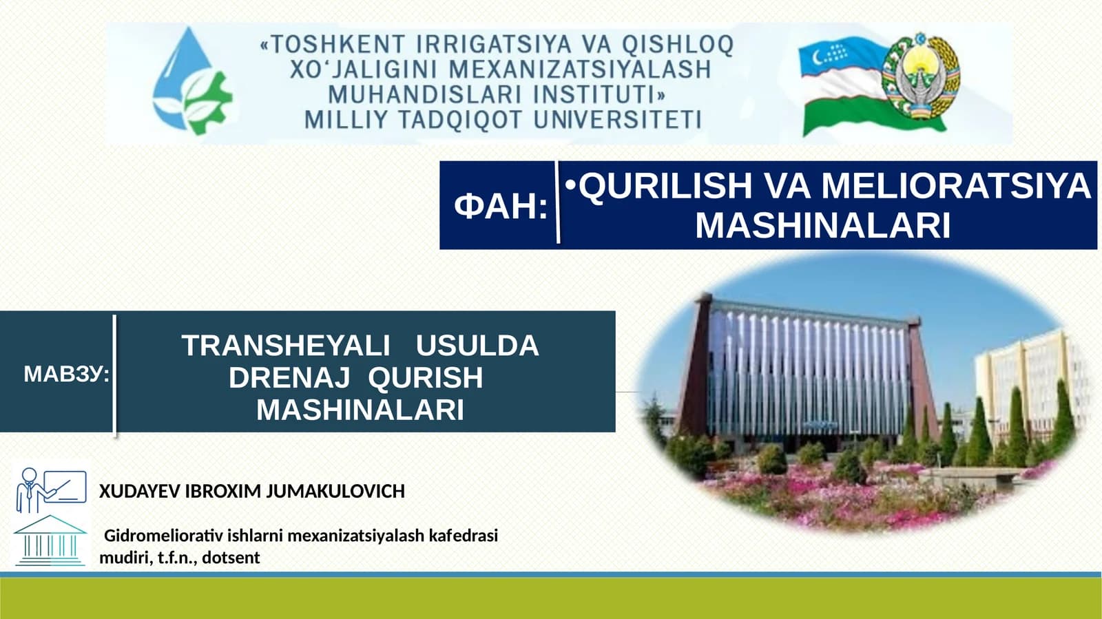 TRANSHEYALI USULDA DRENAJ QURISH MASHINALARI