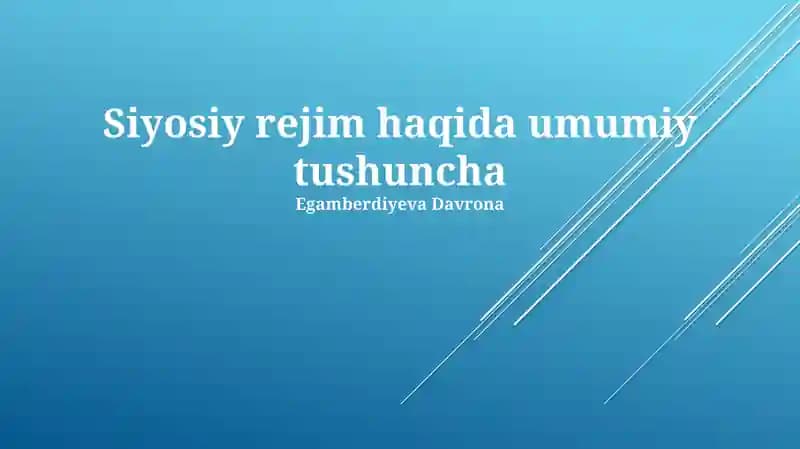 Siyosiy rejim haqida umumiy tushuncha