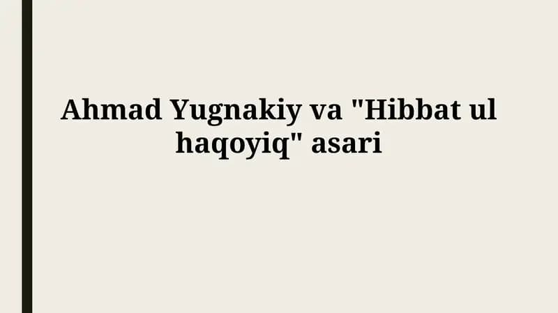 "Hibbat ul Haqoyiq"