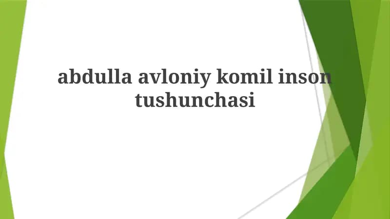 Avloiyning "Komil Inson" tushunchasi