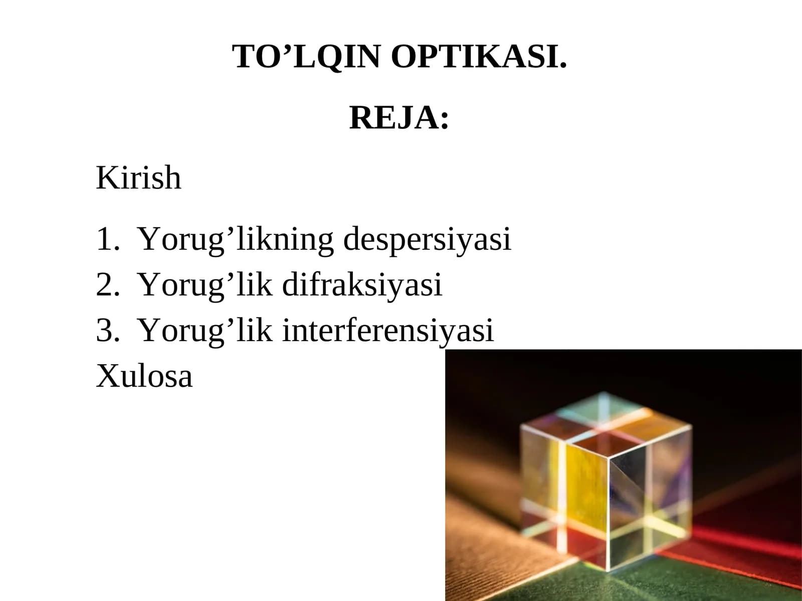 Difraksion panjara va optik hodisalar