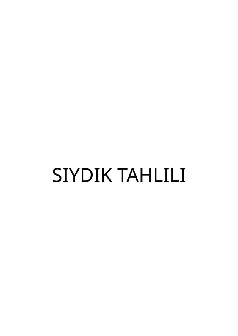 Siydik tahlili