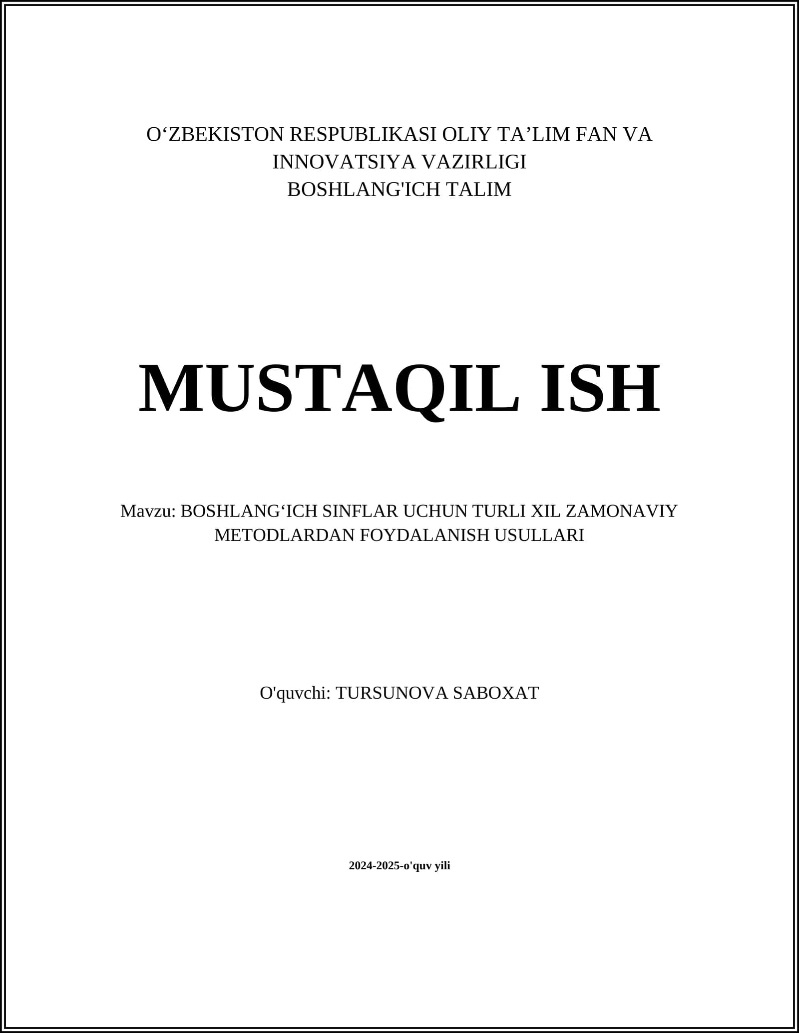 Interfaol o‘qitish metodlari