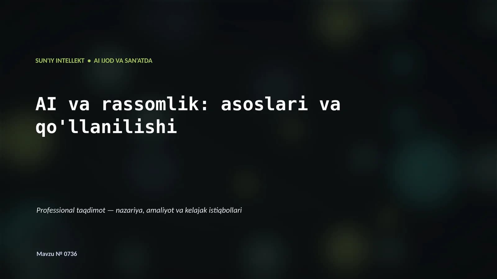 Professional taqdimot — nazariya, amaliyot va kelajak istiqbollari