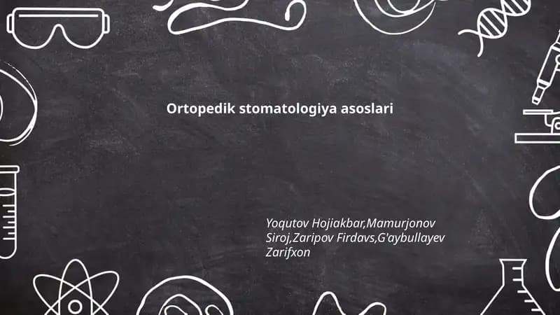 Ortopedik stomatologiya asoslari