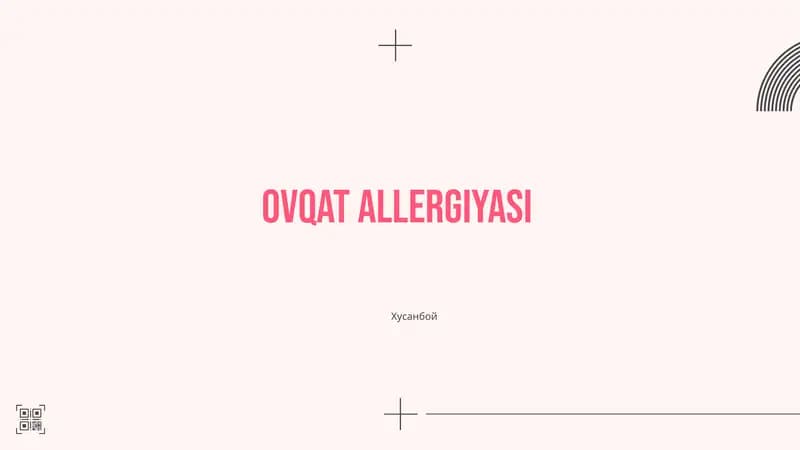 Ovqat allergiyasi