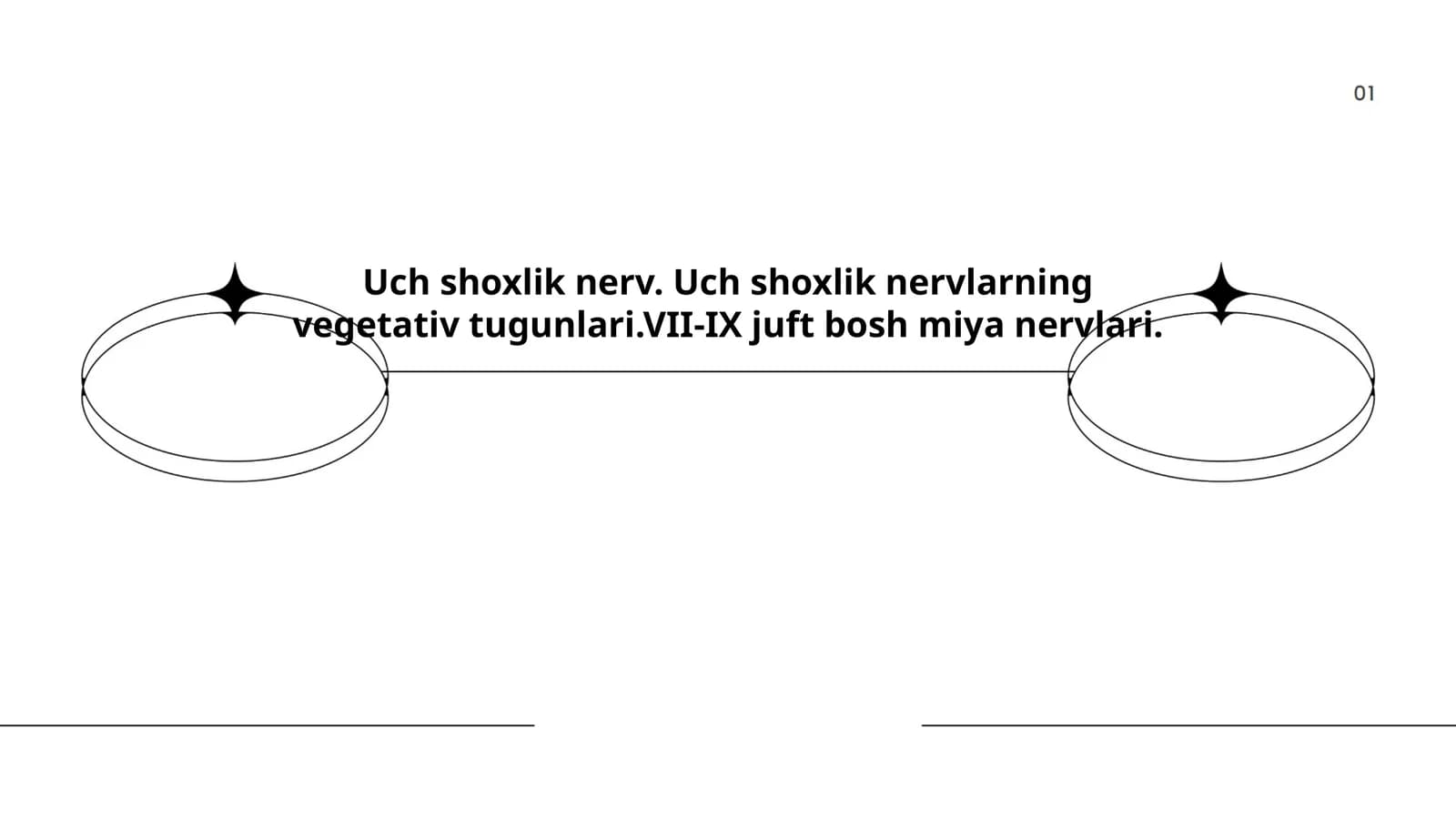 Uch shoxlik nerv. Uch shoxlik nervlarning vegetativ tugunlari.VII-IX juft bosh miya nervlari