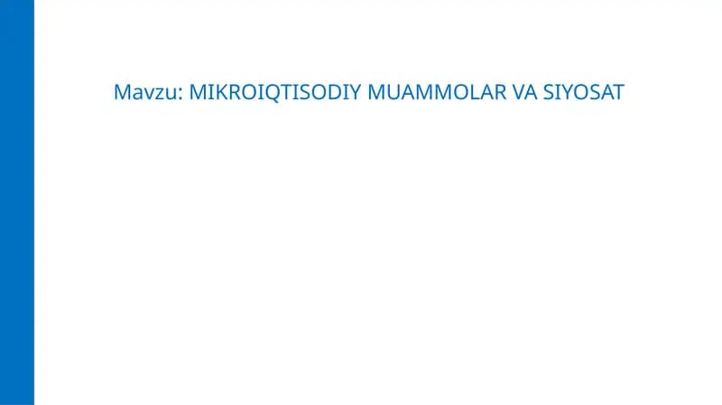 MIKROIQTISODIY MUAMMOLAR VASIYOSAT