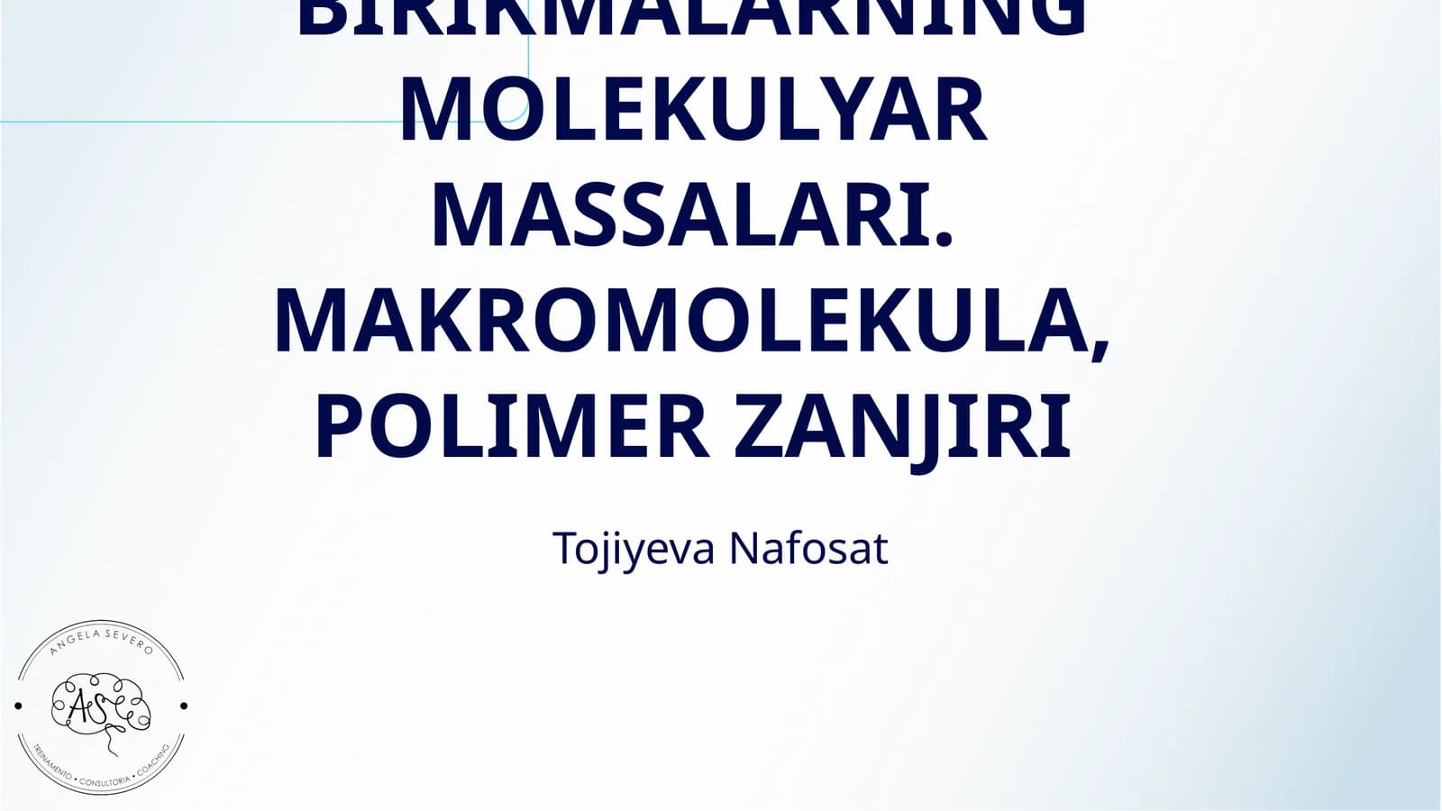 YUQORI MOLEKULYAR BIRIKMALARNING MOLEKULYAR MASSALARI. MAKROMOLEKULA, POLIMER ZANJIRI