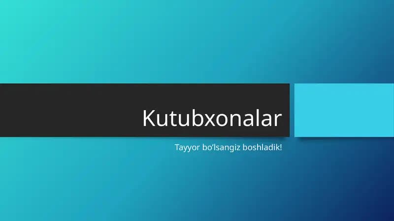 Kutubxonalar