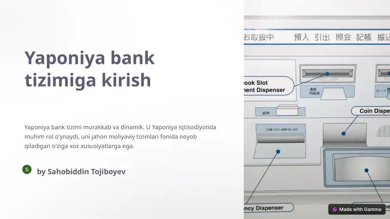 Yaponiya bank tizimiga kirish
