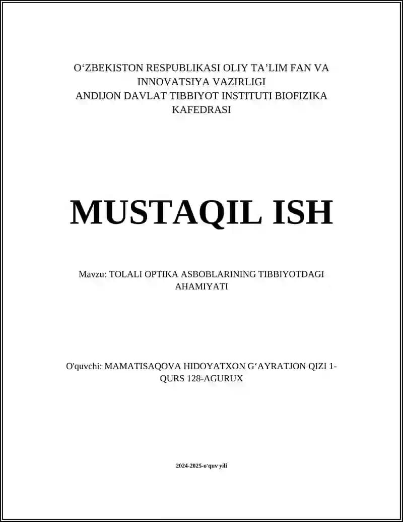 Tolali optika asoslari