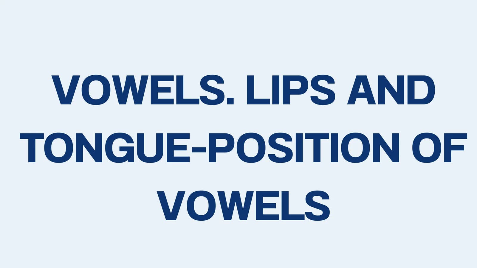 Vowels