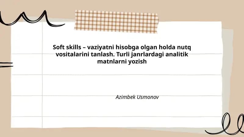 Soft skills – vaziyatni hisobga olgan holda nutq vositalarini tanlash
