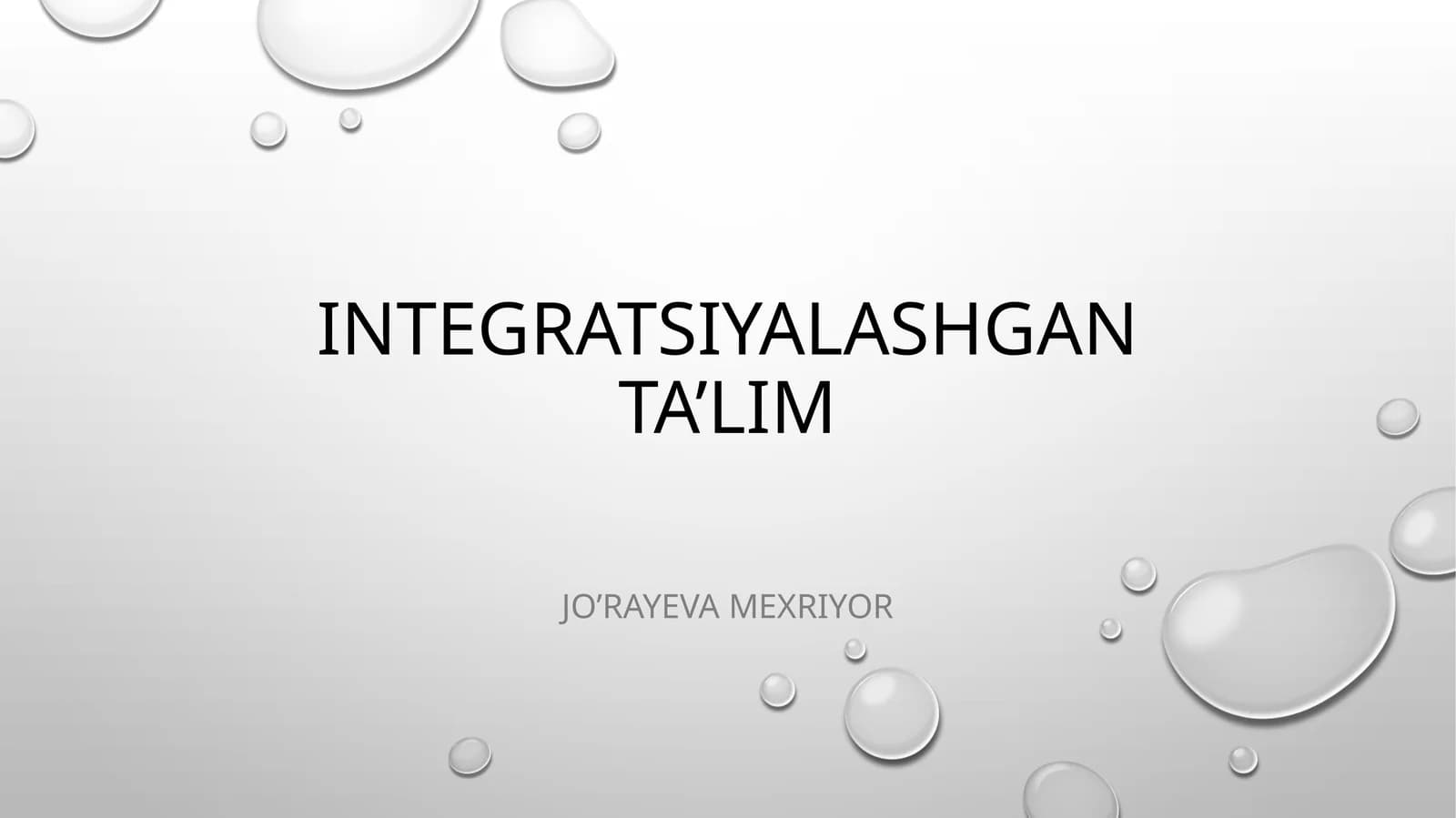 Integratsiyalashgan ta’lim