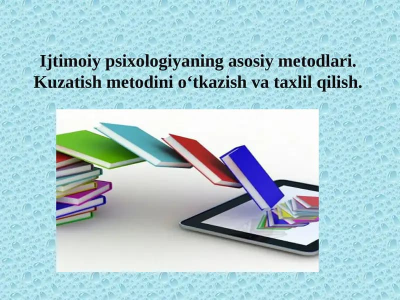 Ijtimoiypsikologiyada kuzatish metodlari