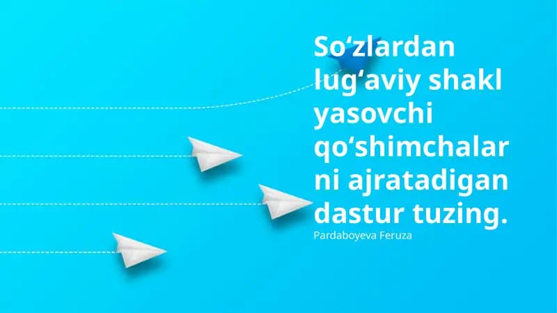 Soʻzlardan lugʻaviy shakl yasovchi qoʻshimchalarni ajratadigan dastur