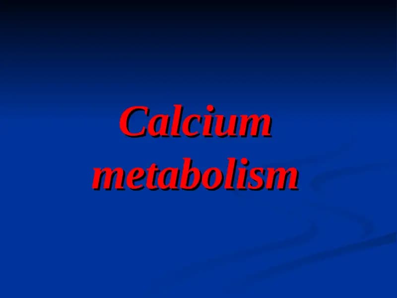 Kalsiy metabolizmi