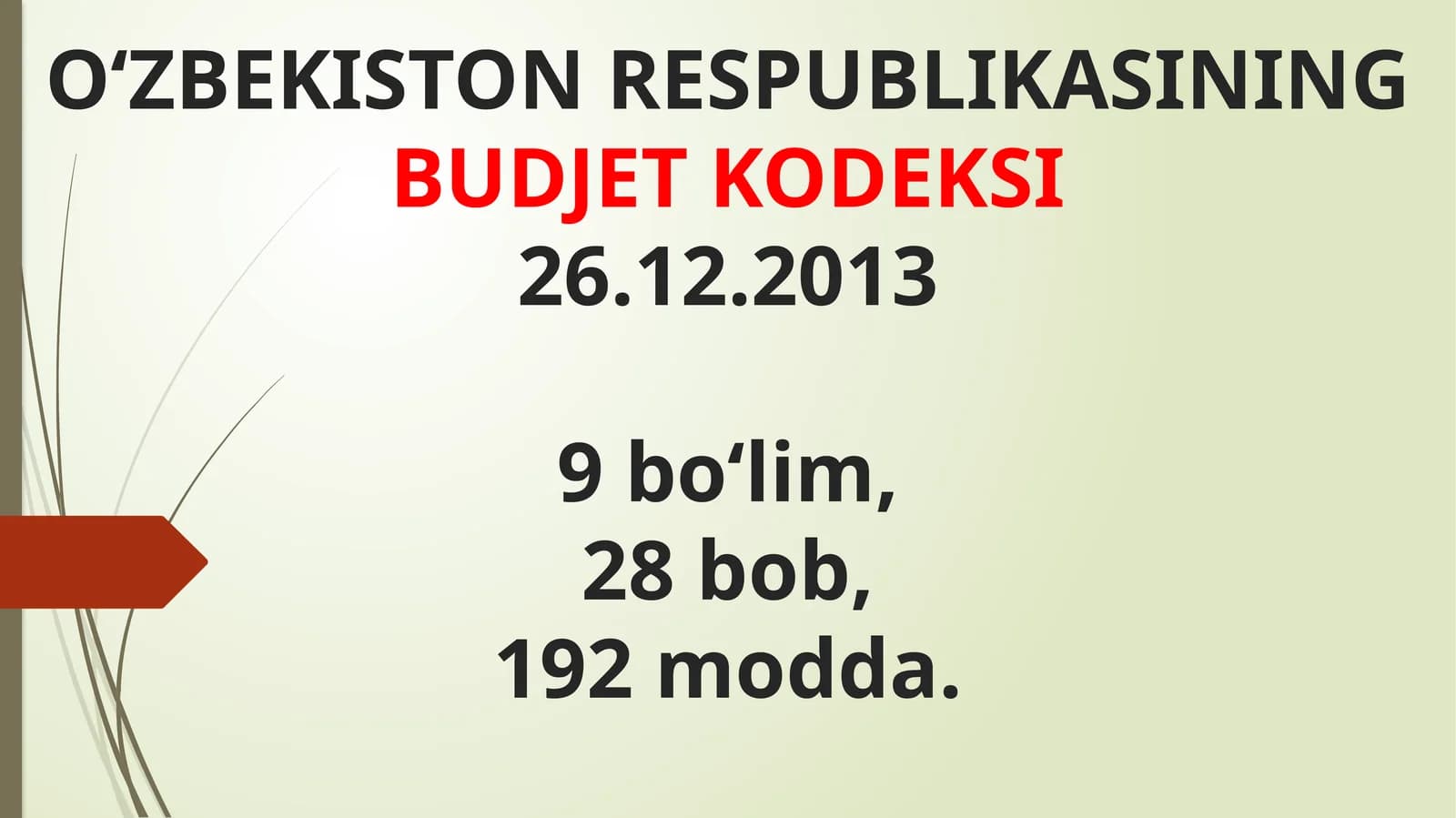O‘zbekiston Respublikasi Budjet Kodeksi