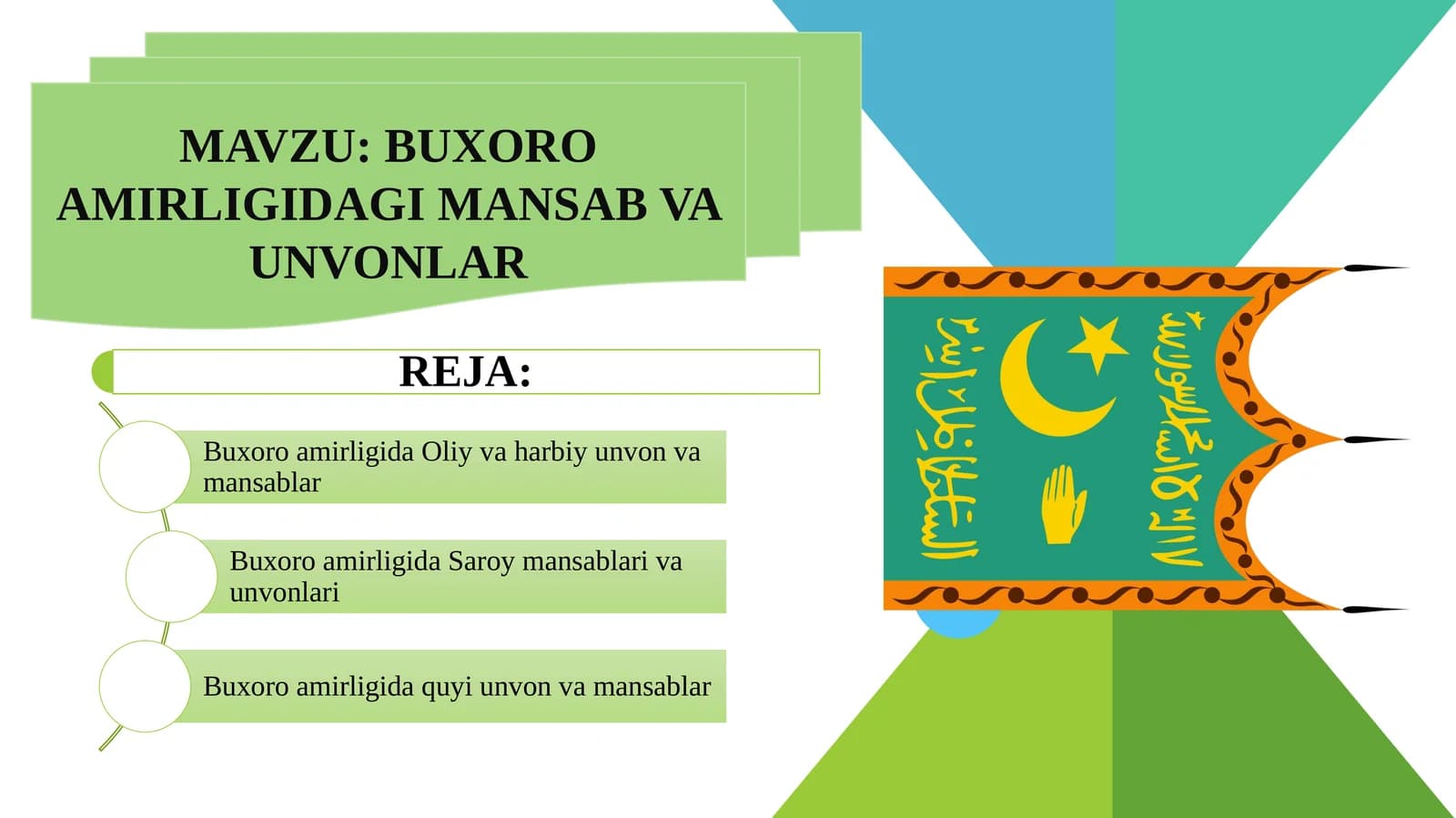 BUXORO AMIRLIGIDAGI MANSAB VA UNVONLAR