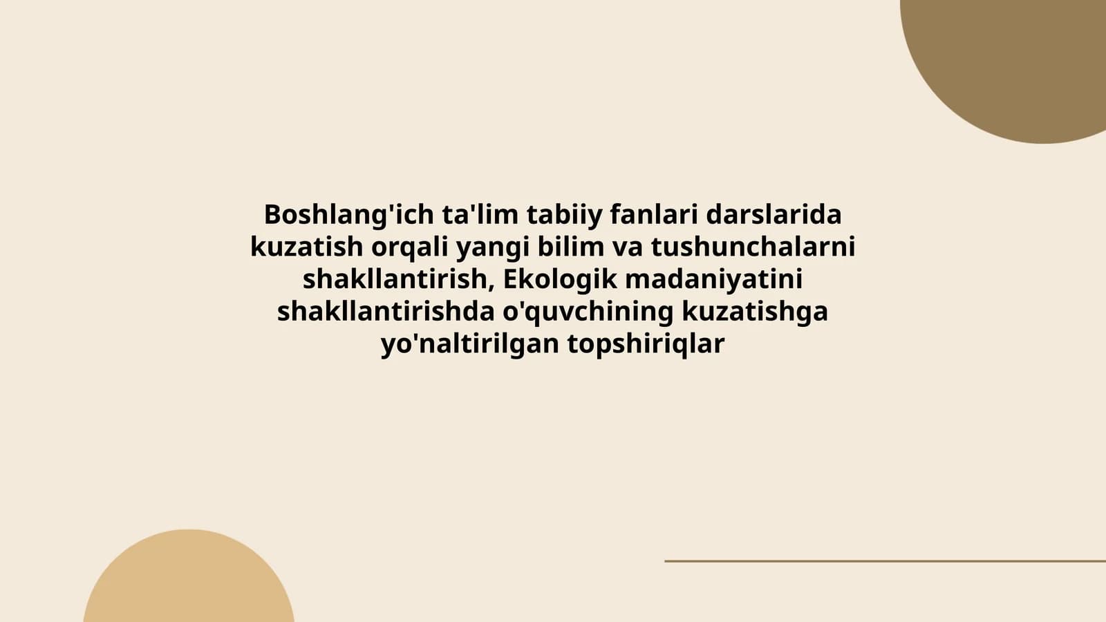 Boshlang'ich ta'lim tabiiy fanlari darslarida