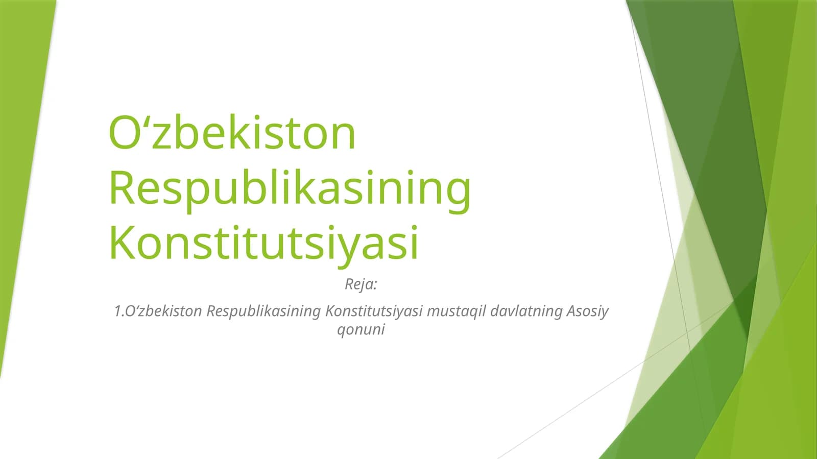 O‘zbekiston Respublikasining Konstitutsiyasi