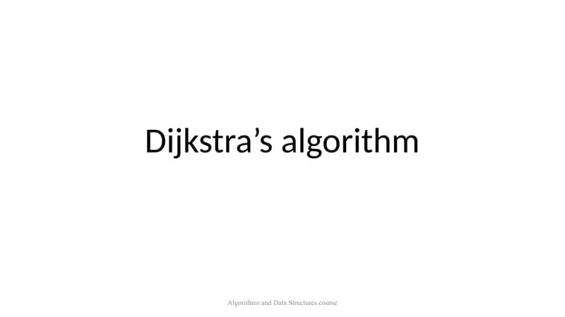 Dijkstra’s algorithm