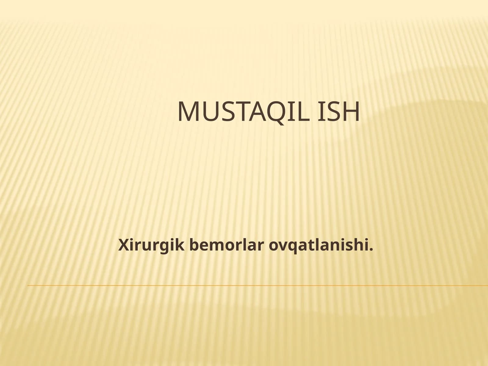 Xirurgik bemorlar ovqatlanishi