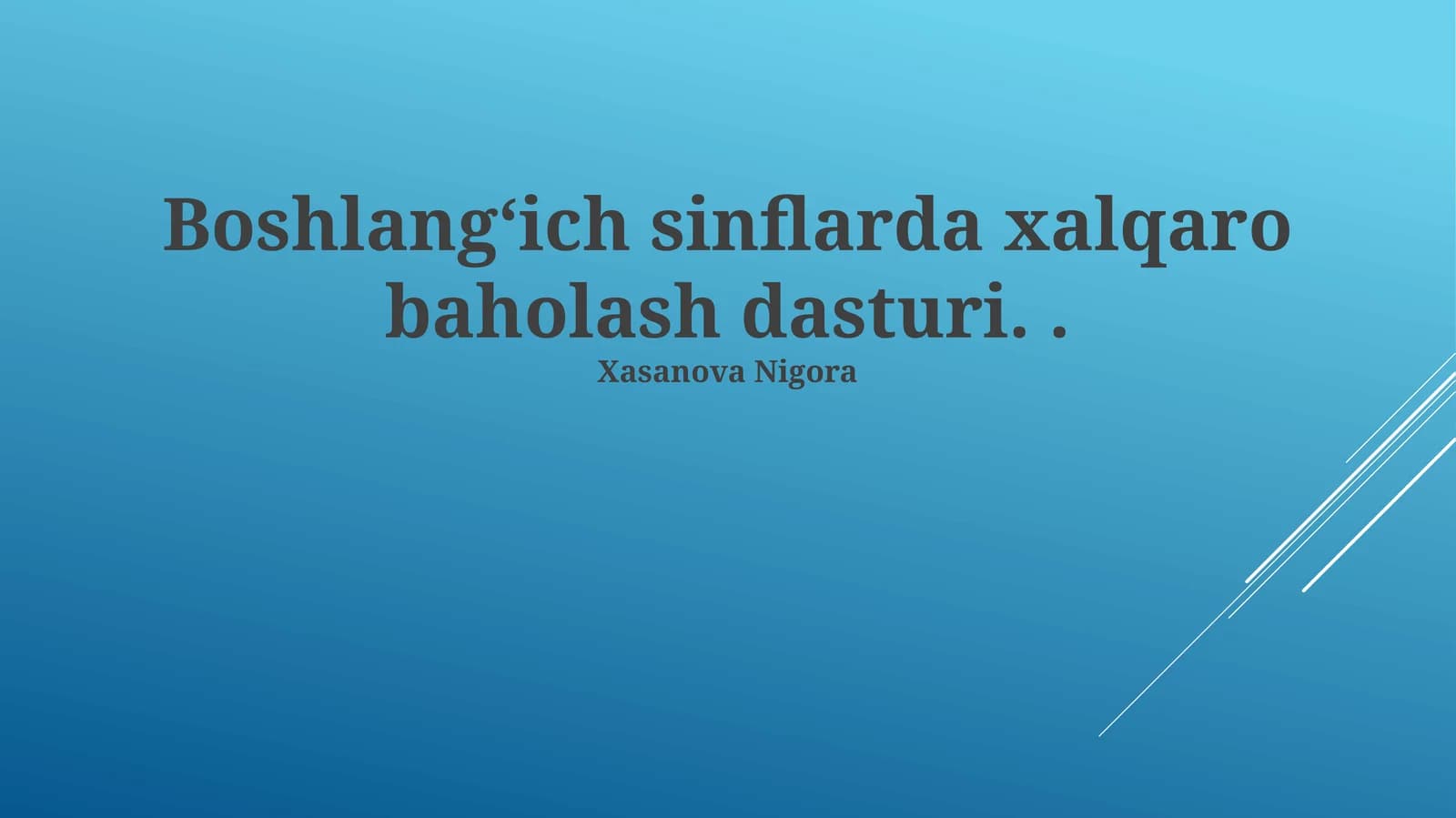 Boshlangʻich Sinflarda Xalqaro Baholash Dasturi