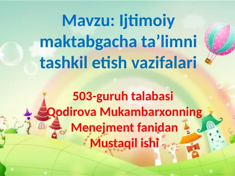 Maktabgacha ta'lim