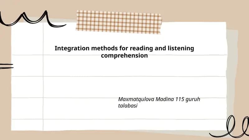 Integration methods for reading and listening comprehension