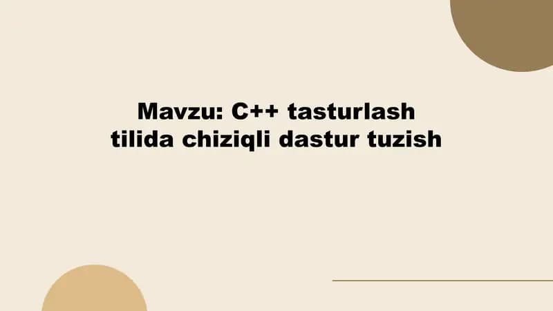 C++ tasturlash tilida chiziqli dastur tuzish
