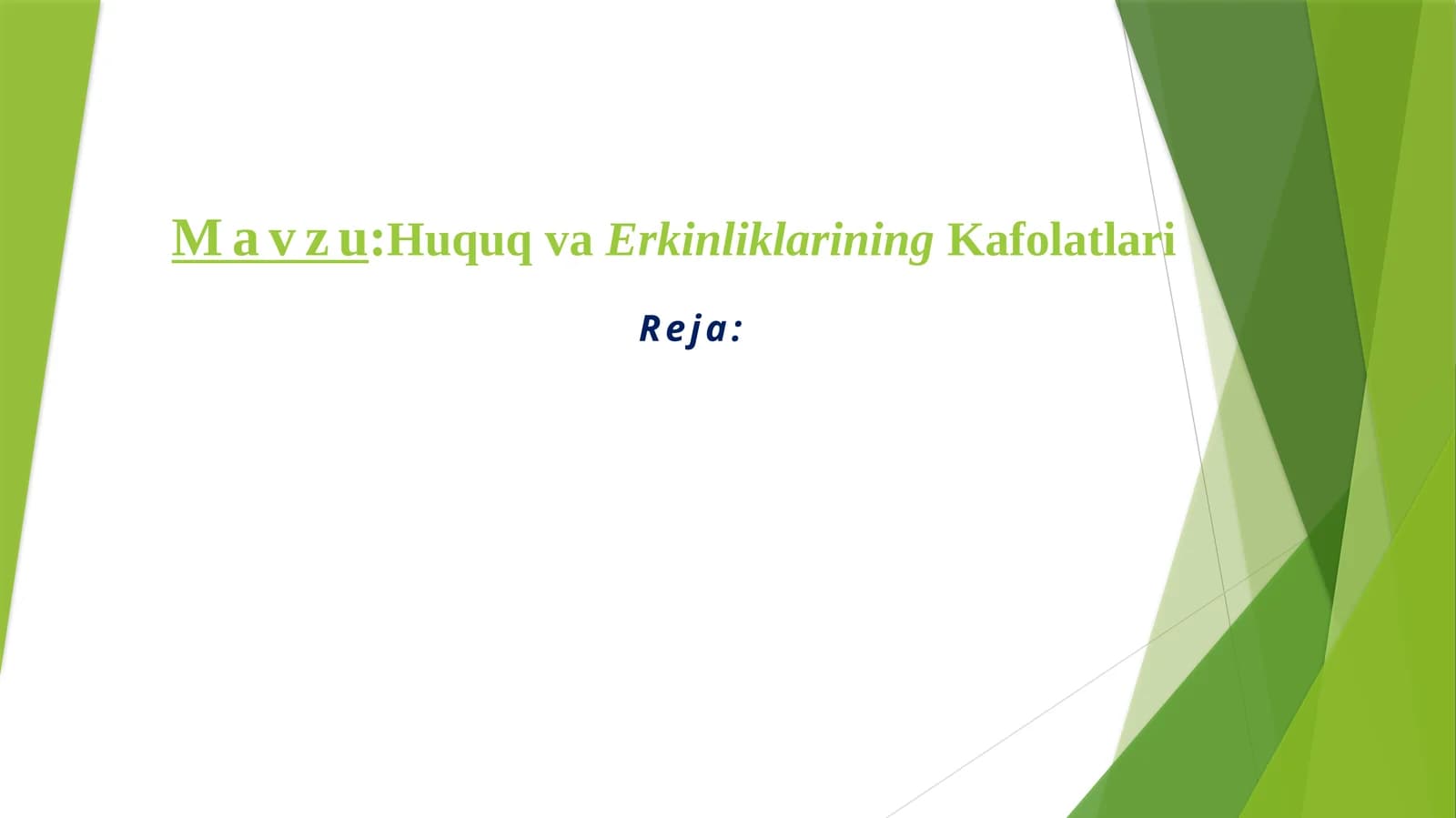 Huquq va Erkinliklarining Kafolatlari