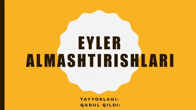 Eyler almashtirishlari