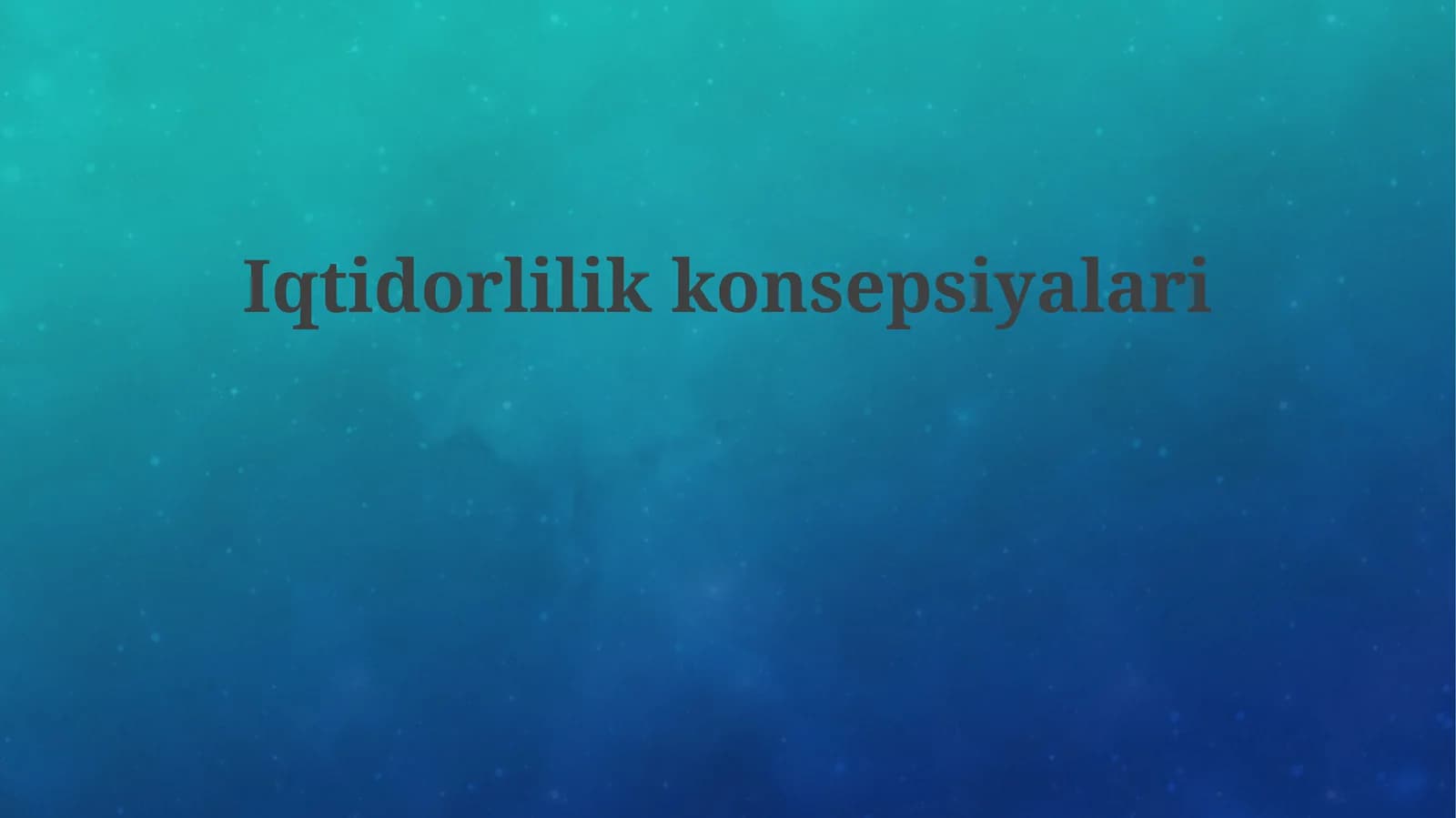 Iqtidorlilik konsepsiyalari