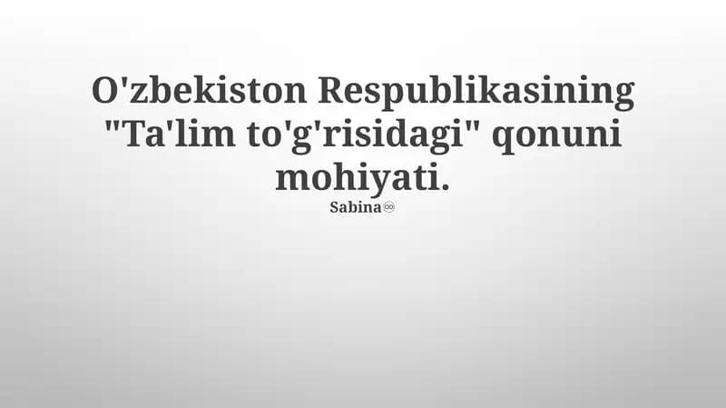 O'qituvchilarni tayyorlash va malakasi