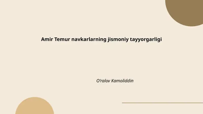Amir Temur navkarlarning jismoniy tayyorgarligi