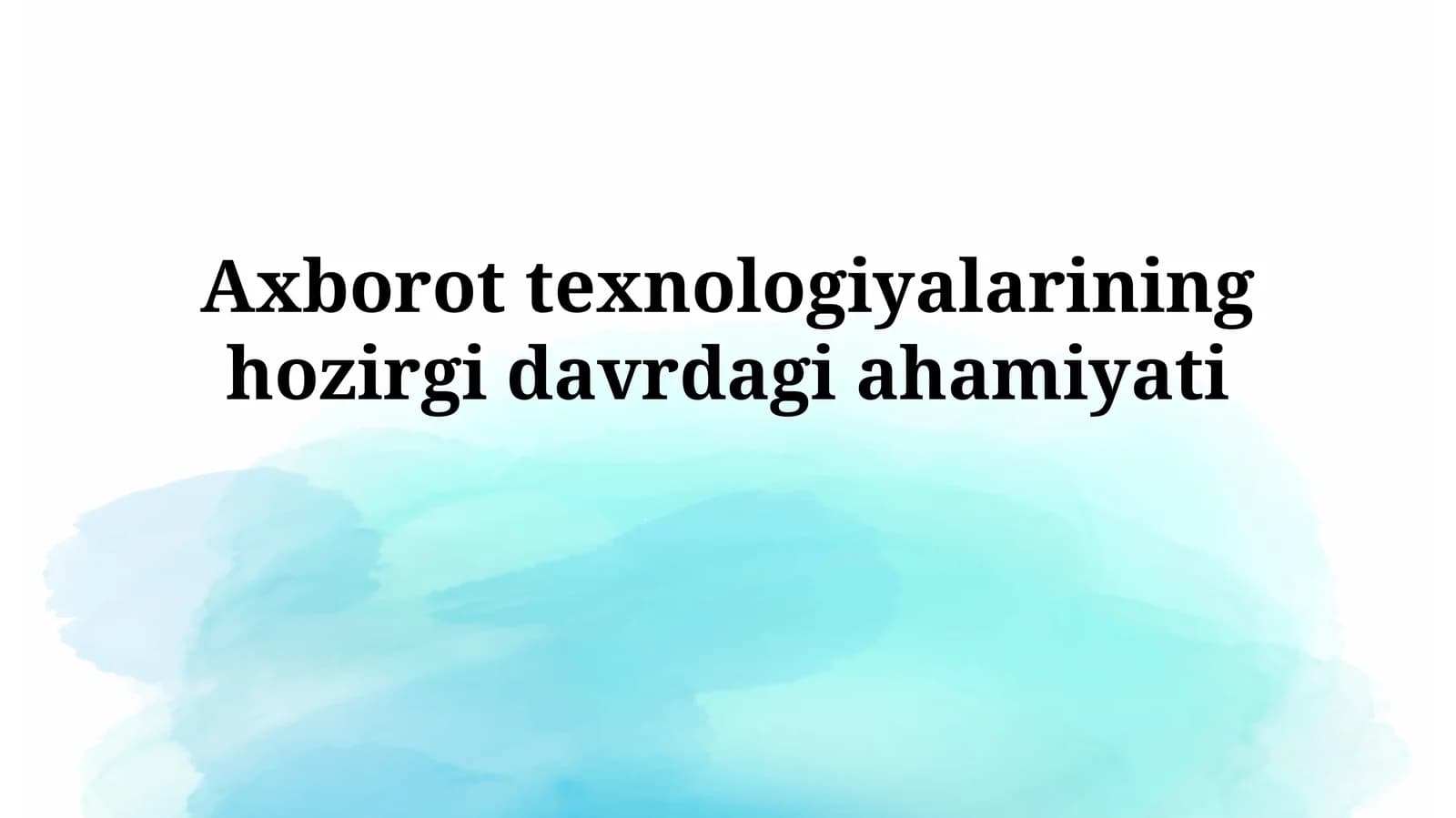 Axborot texnologiyalari va ijtimoiy hayot