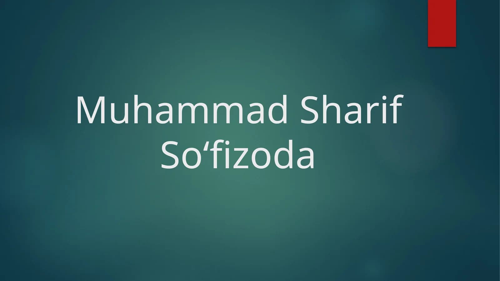 Muhammad Sharif So‘fizoda