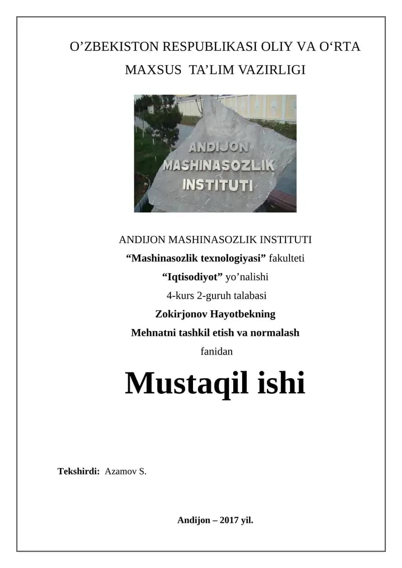 Bozor iqtisodiyoti sharoitida mehnat faoliyati