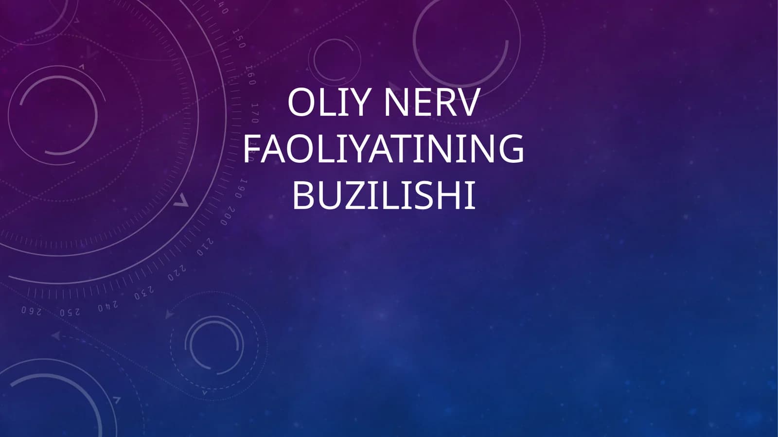 Oliynerv faoliyatining buzilishi