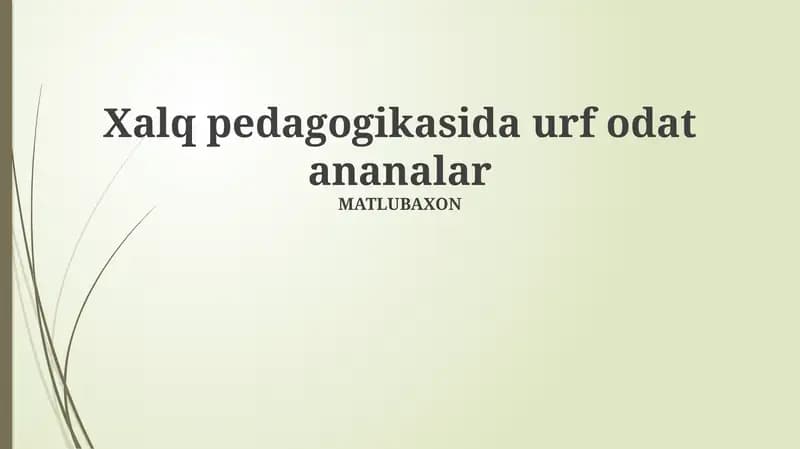 Marosimlar va bayramlar orqali tarbiya berish