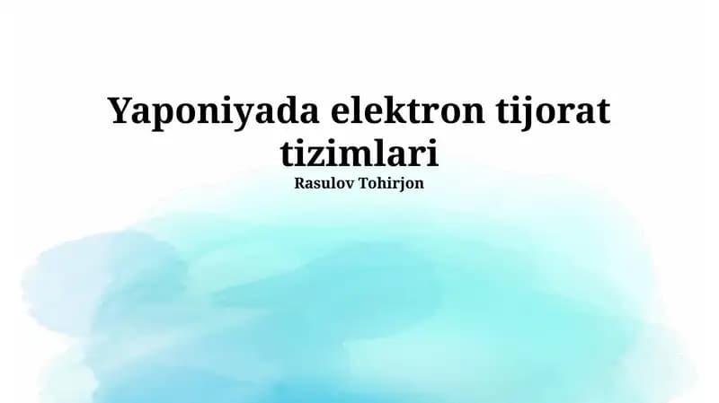 Yaponiyada elektron tijorat tizimlari